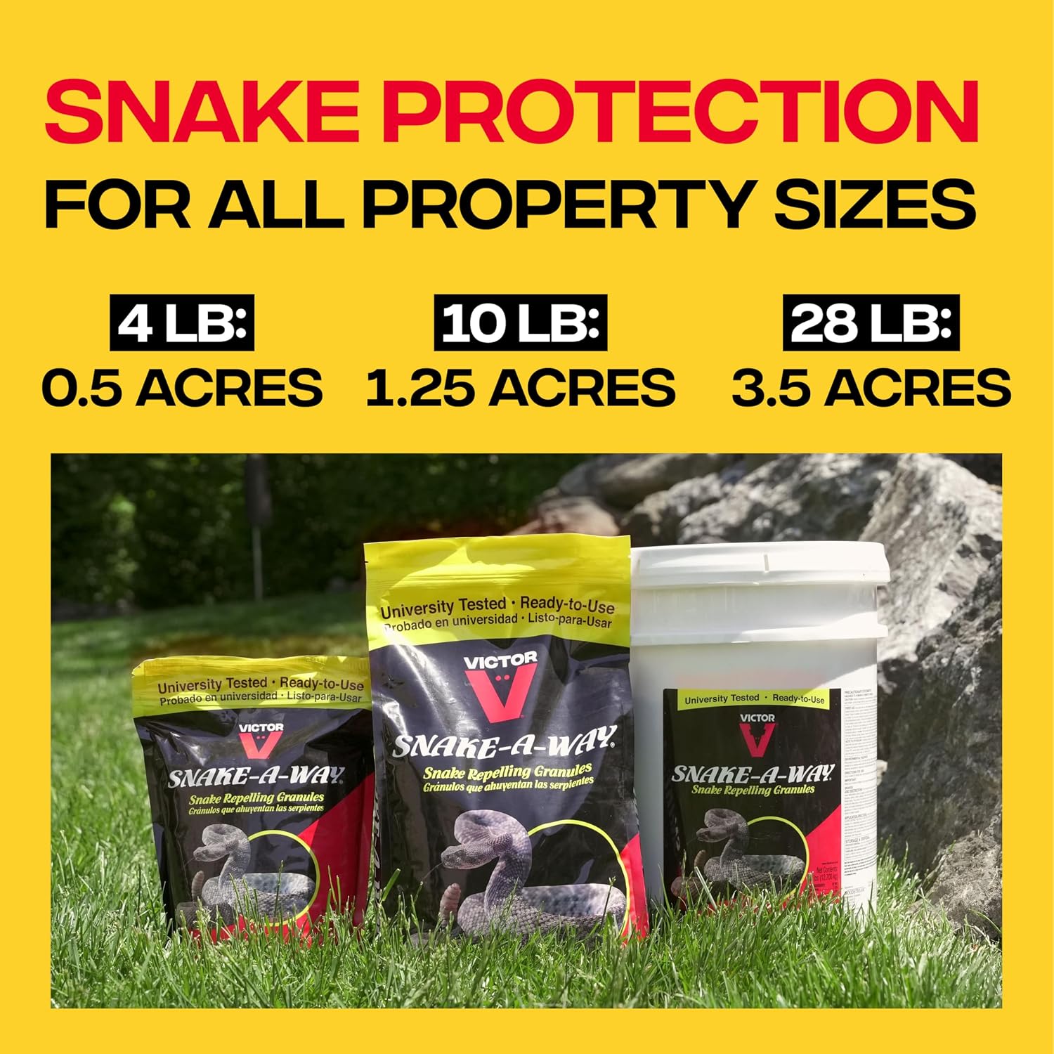 Victor Snake-A-Way Outdoor Snake Repellent Granules for Yard, 4 lb Bag