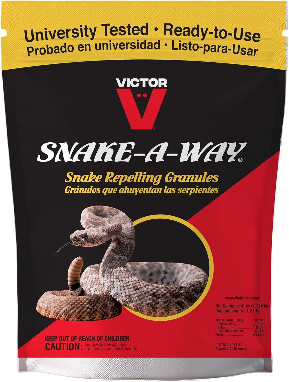 Victor Snake-A-Way Outdoor Snake Repellent Granules for Yard, 4 lb Bag