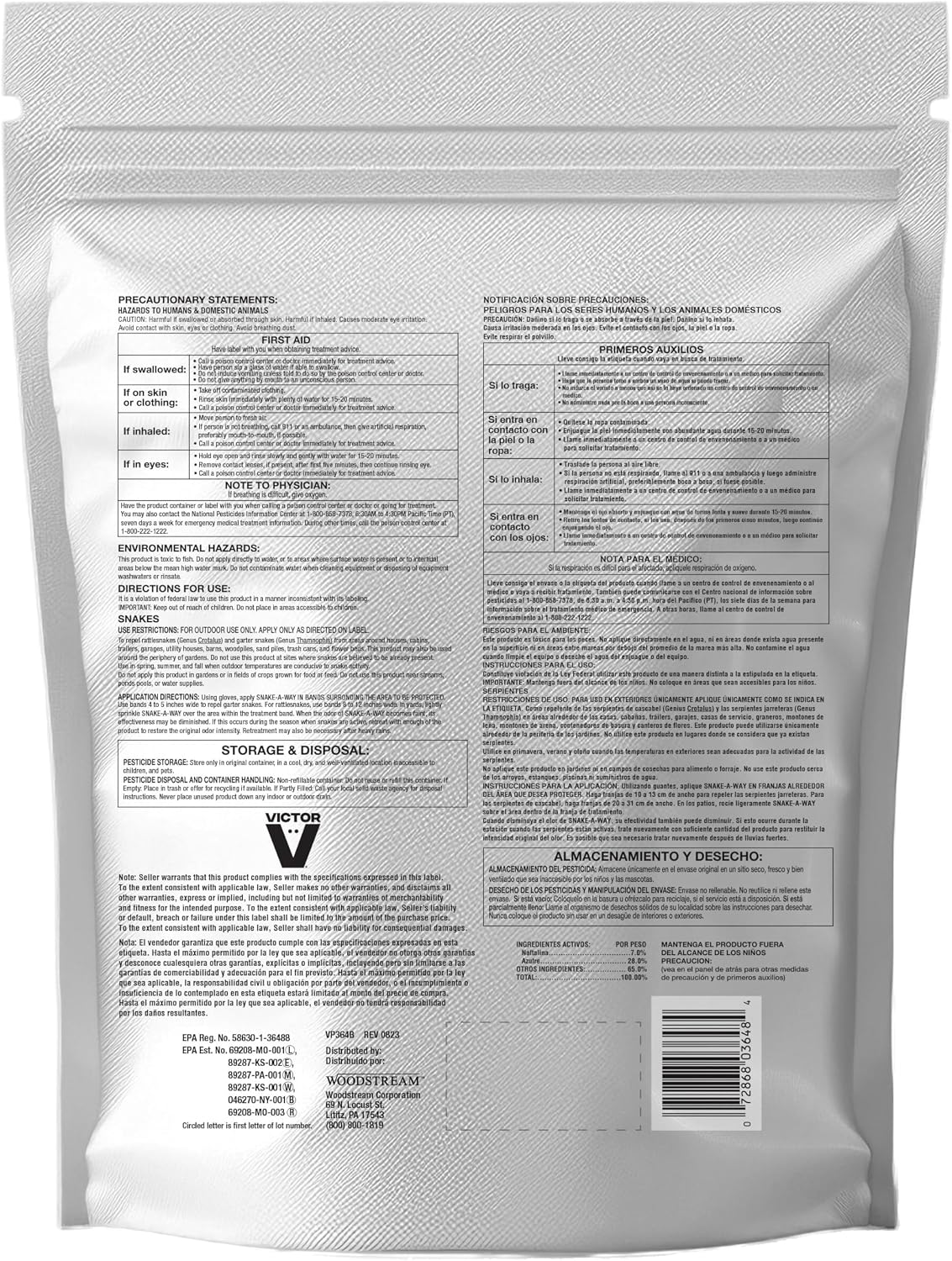 Victor Snake-A-Way Outdoor Snake Repellent Granules for Yard, 4 lb Bag