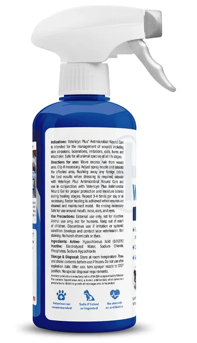 Vetericyn Plus Antimicrobial Multi-Species Wound & Skin Care – 16 oz