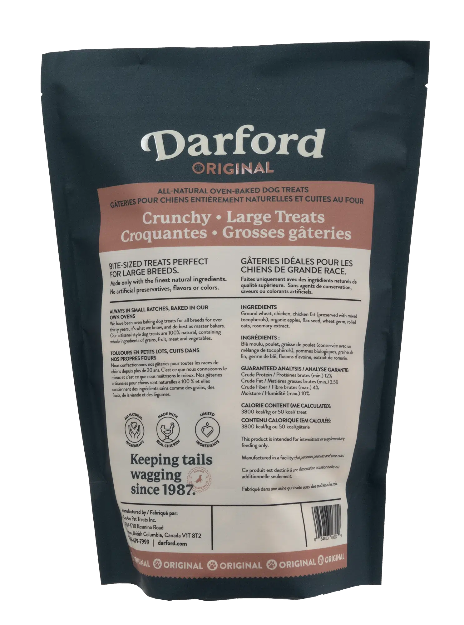 Darford Originals Medium Bone Dog Treats 35 oz – Oven-Baked Crunchy Chicken Biscuits, Wheat Free