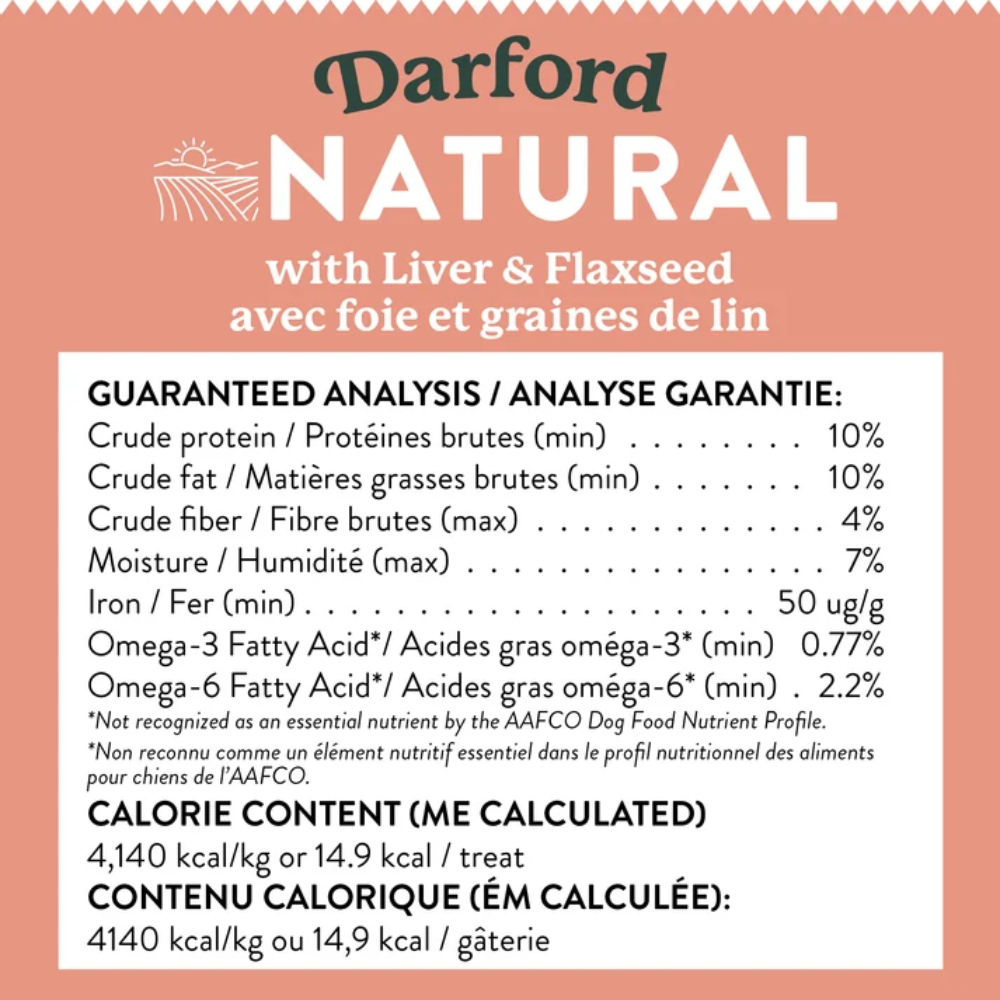 Darford Naturals Liver & Flaxseed Mini Dog Treats – 12 lb Bulk Box, Natural Oven-Baked Dog Biscuits