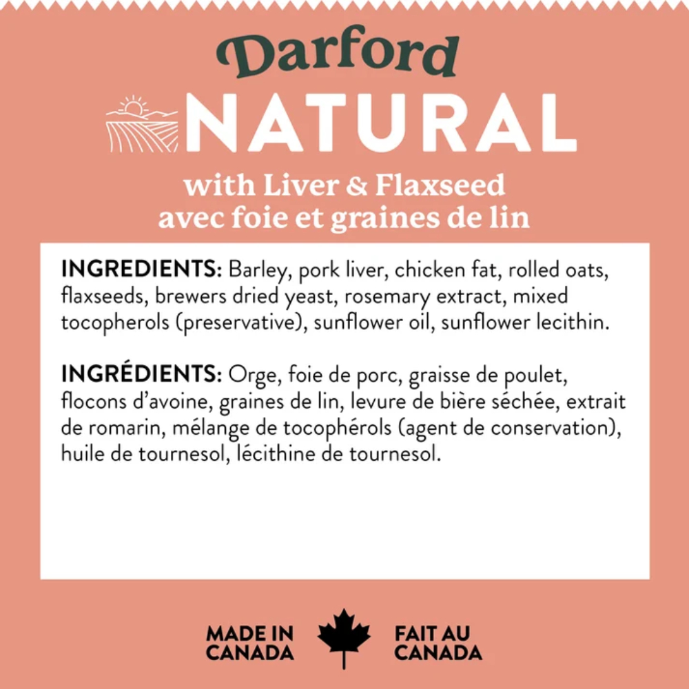 Darford Naturals Liver & Flaxseed Mini Dog Treats – 12 lb Bulk Box, Natural Oven-Baked Dog Biscuits