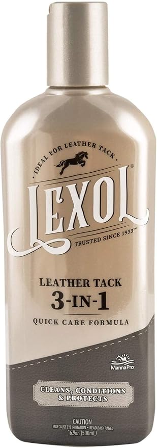 Lexol 3-in-1 Leather Care 500 mL – Cleaner, Conditioner & UV Protection for Horse Tack & Leather