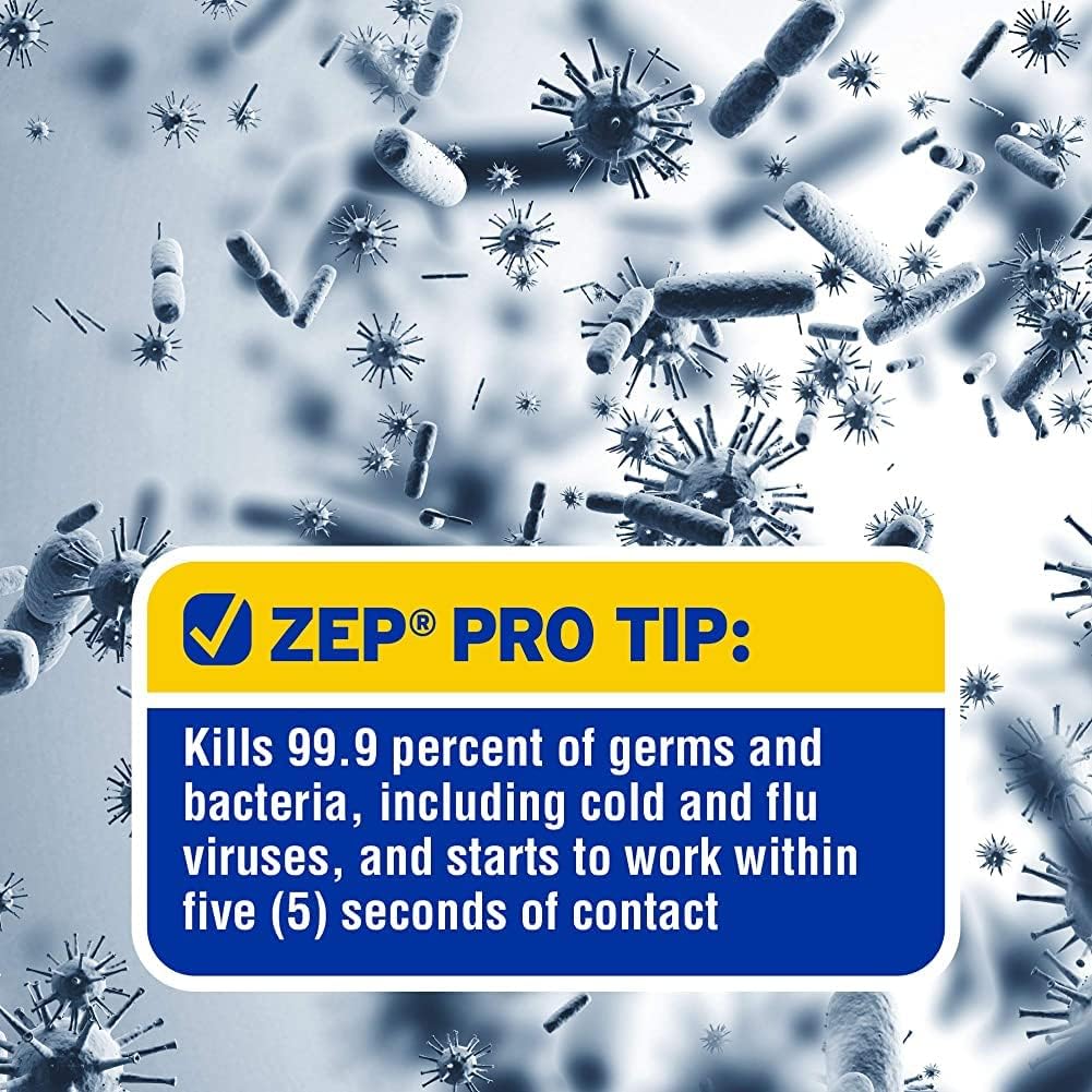 Zep Quick Clean Disinfectant Cleaner Spray – Kills 99.9% of Bacteria, Multi-Surface Cleaner & Deodorizer, 32 fl oz