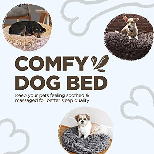 Soggy Doggy Super Snoozer Round Dog Bed – Dark Chocolate, Medium 24" x 24" x 6"