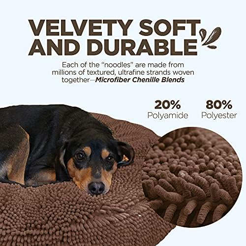 Soggy Doggy Super Snoozer Round Dog Bed – Dark Chocolate, Medium 24" x 24" x 6"