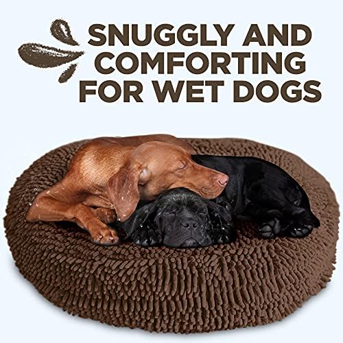 Soggy Doggy Super Snoozer Round Dog Bed – Dark Chocolate, Medium 24" x 24" x 6"