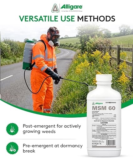 ALLIGARE MSM 60 DF - Selective Broadleaf Brush and Weed Killer for Pastures, Rangelands, Forestry, Roadsides & Industrial Sites - Low Use Rates, Tank-Mix Compatible - 16 oz