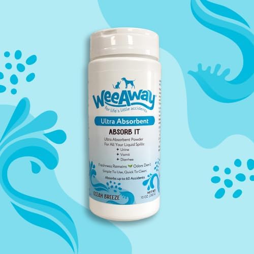 Wee Away Absorb It Quick Clean Absorbent Carpet Deodorizer Powder – Ocean Breeze, 10 oz