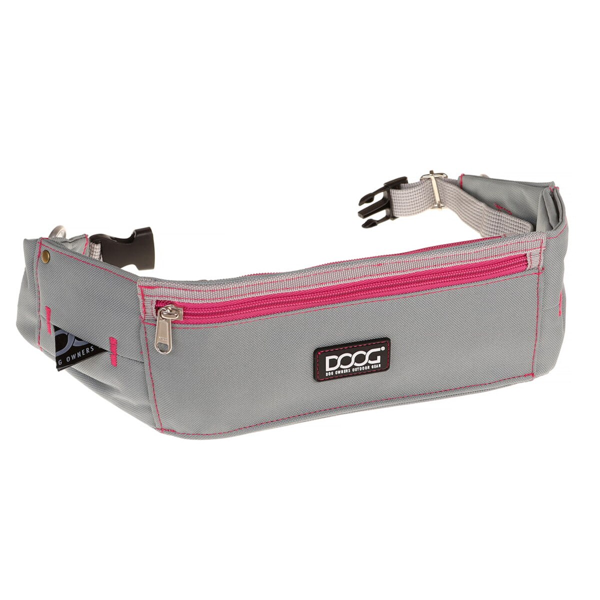 DOOG Walkie Dog Belt, Black, Hands-Free Adjustable Dog Walking Waist Belt with Phone, Treat & Waste Bag Storage