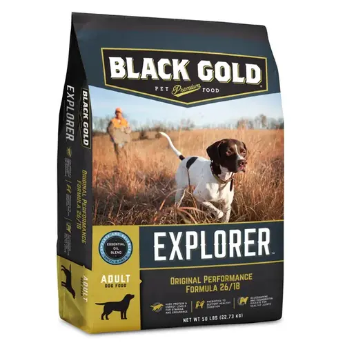 Black Gold Explorer Original Performance 26/18 Dry Dog Food 50 lb – High Protein & High Fat