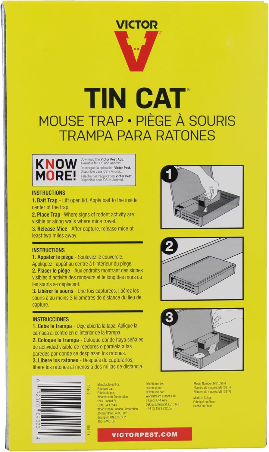 Victor M310S Tin Cat Multi-Catch Live Mouse Trap – Indoor & Outdoor Humane Catch and Release