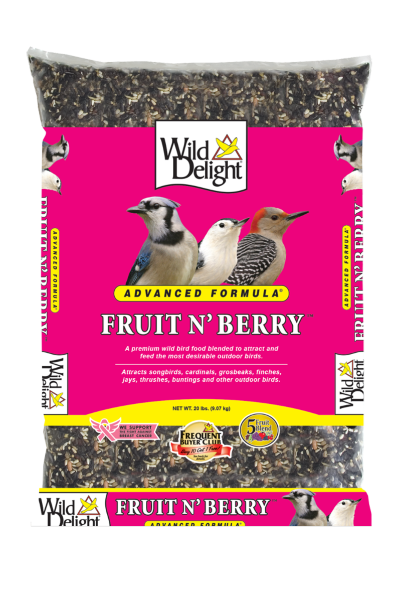 Wild Delight Fruit N’ Berry Premium Wild Bird Food – Fruit, Nut & Sunflower Seed Blend