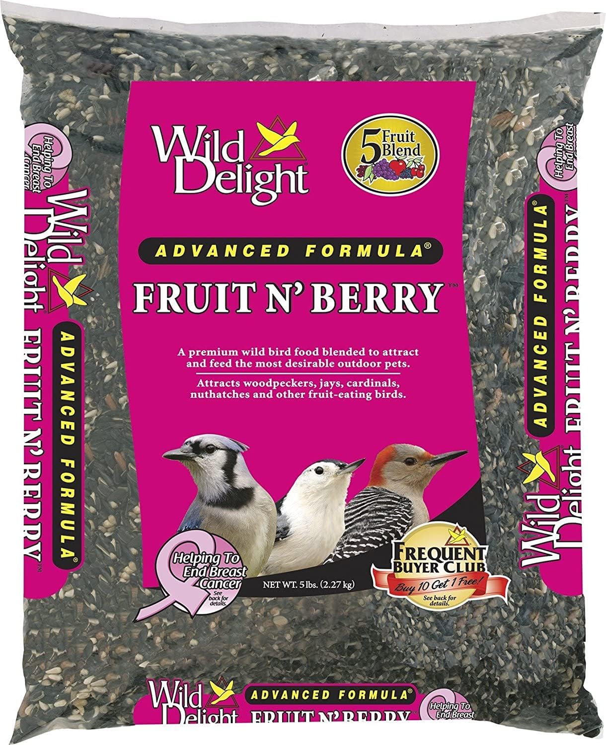 Wild Delight Fruit N’ Berry Premium Wild Bird Food – Fruit, Nut & Sunflower Seed Blend
