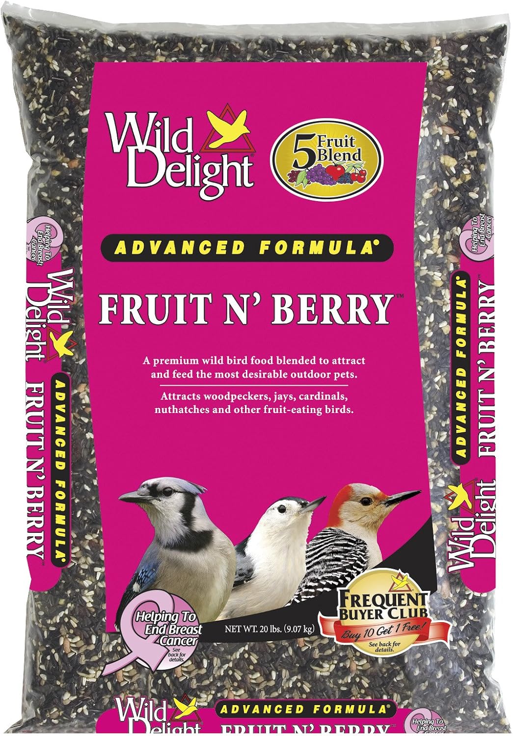 Wild Delight Fruit N’ Berry Premium Wild Bird Food – Fruit, Nut & Sunflower Seed Blend