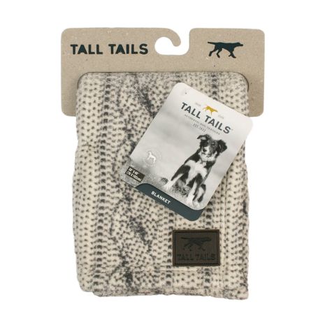 Tall Tails Cable Knit Print Cream Fleece Dog Blanket – 30 x 40 Inch