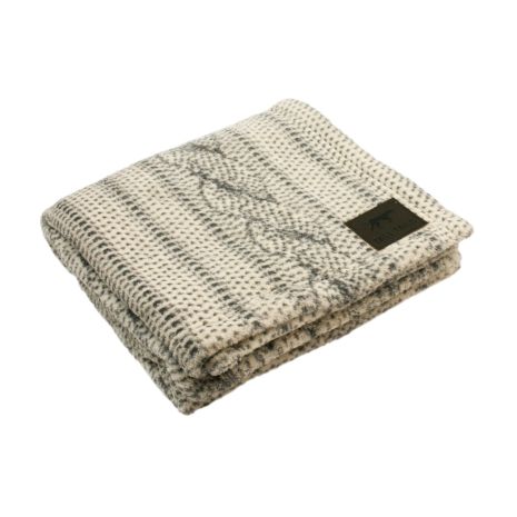Tall Tails Cable Knit Print Cream Fleece Dog Blanket – 30 x 40 Inch