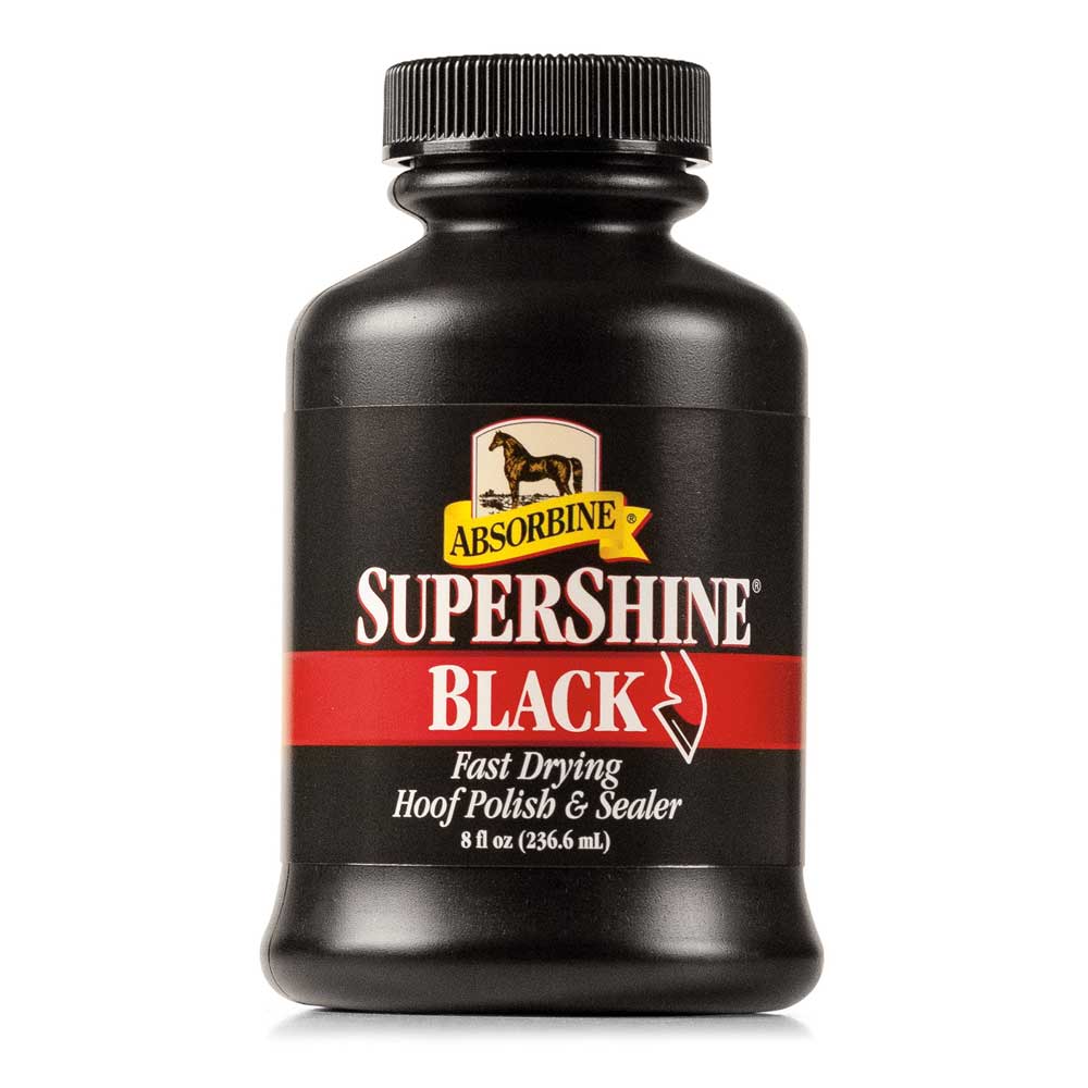 Absorbine SuperShine Hoof Polish and Sealer, Quick Dry Formula, Black High Gloss, 8oz