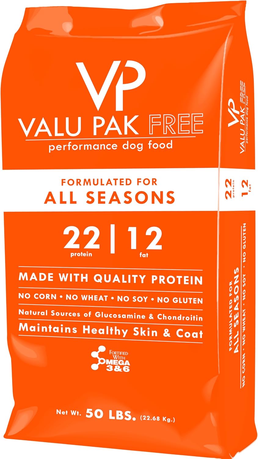 Valu-Pak Free 22-12 All Seasons Dry Dog Food – Corn, Wheat, Soy & Gluten Free, Skin & Coat Support, 