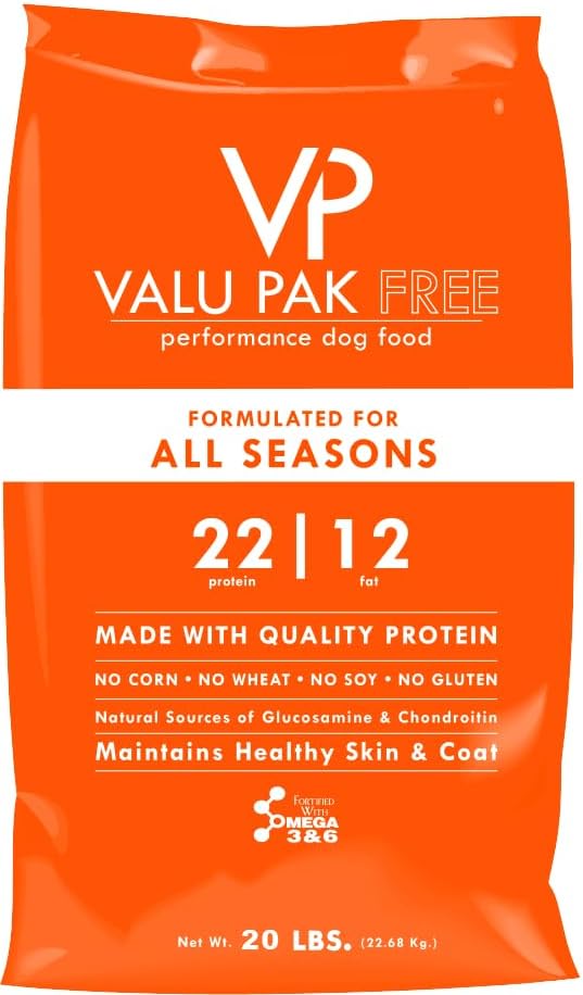 Valu-Pak Free 22-12 All Seasons Dry Dog Food – Corn, Wheat, Soy & Gluten Free, Skin & Coat Support, 