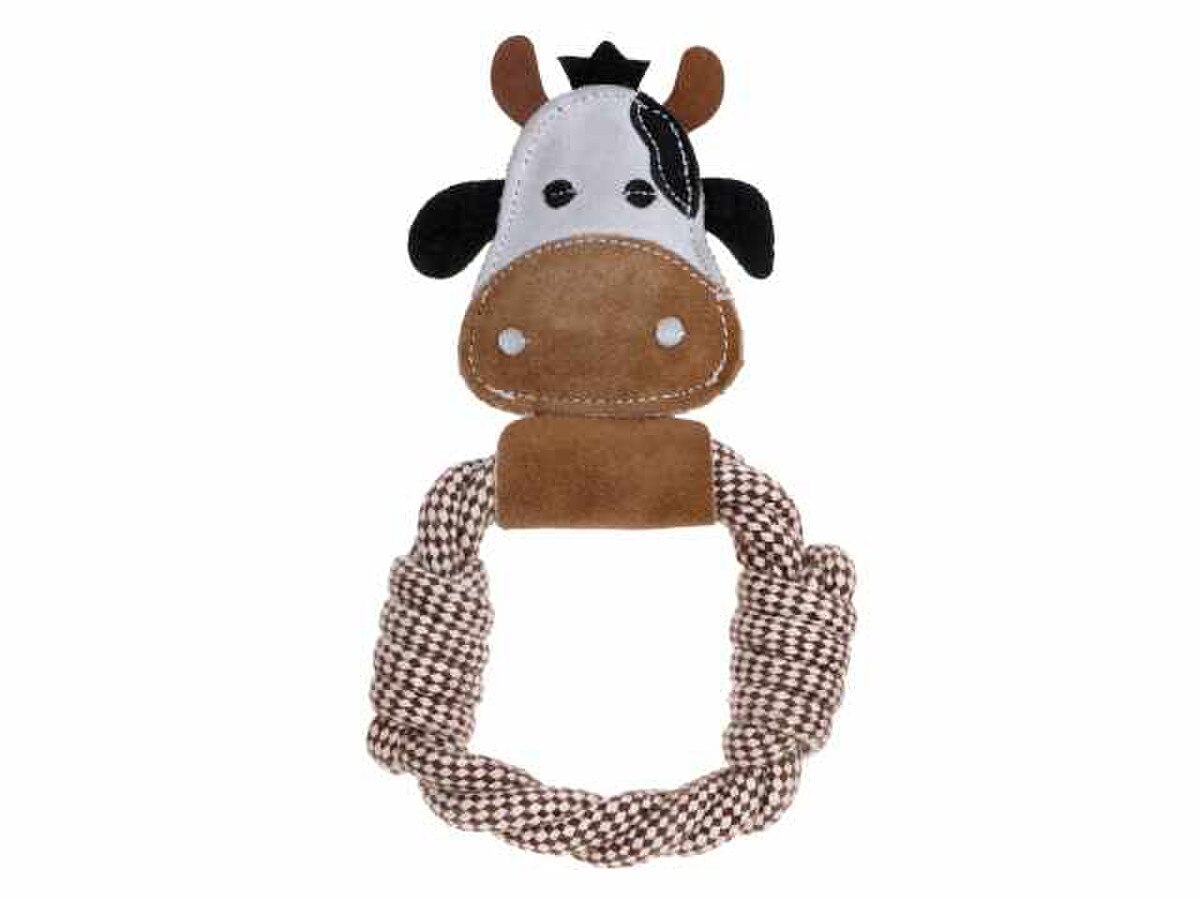 Daisy Cow Rope Ring Dog Toy – Durable Rope Chew & Tug Toy for Dogs, Interactive Pet Toy