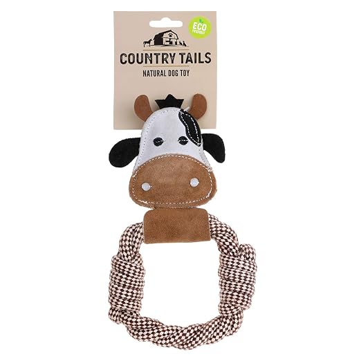 Daisy Cow Rope Ring Dog Toy – Durable Rope Chew & Tug Toy for Dogs, Interactive Pet Toy