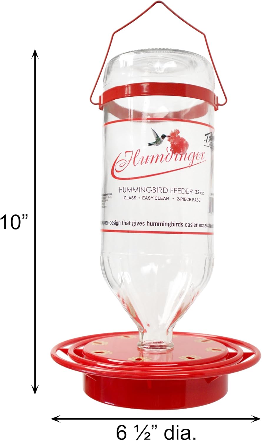 Humdinger 32 oz Glass Hummingbird Feeder