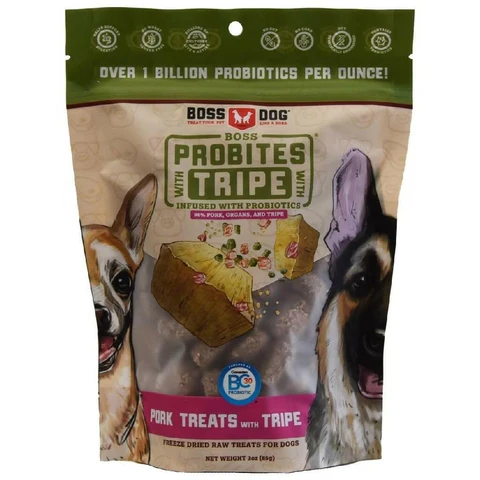 Boss Dog Probites Tripe Treats (Dogs & Cats), Pork Recipe, 3 oz Bag