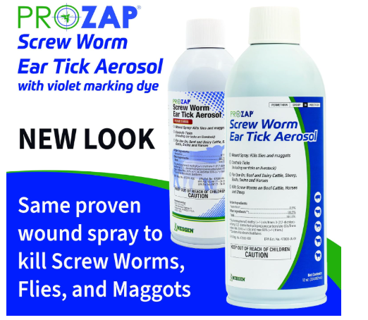 Prozap Screw Worm & Ear Tick Aerosol 12 oz – Permethrin Livestock Wound Spray for Cattle, Horses, Sheep, Goats & Swine