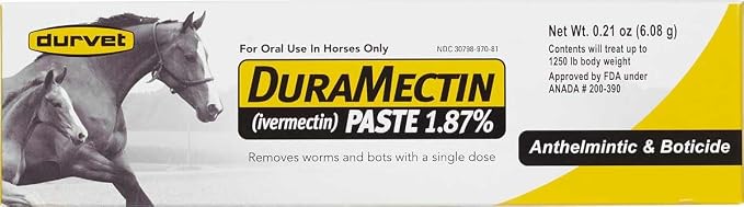 Durvet DuraMectin Ivermectin Paste 1.87% Horse Dewormer – 6.08 g Oral Syringe