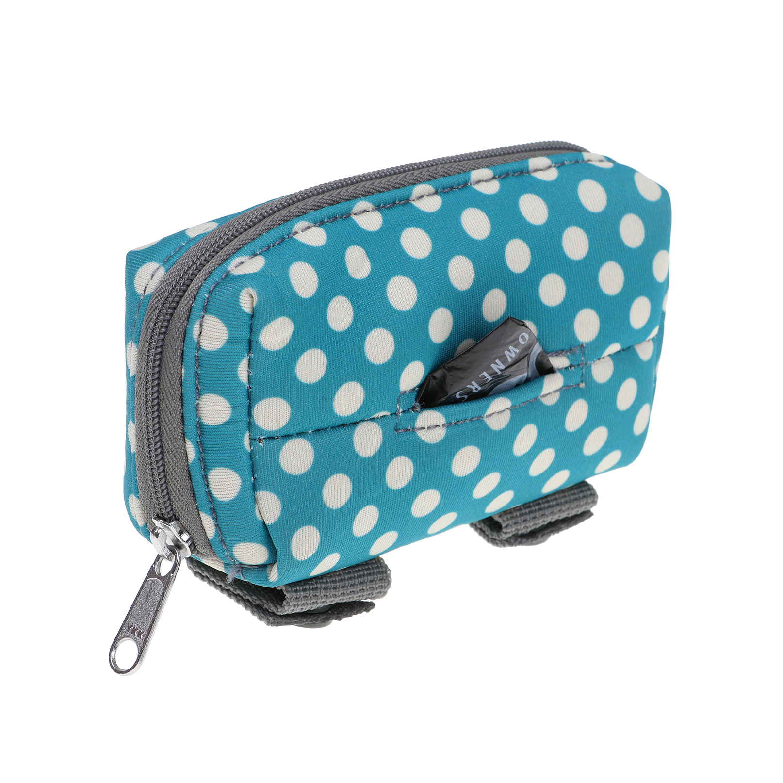 DOOG Walkie Pouch Snoopy, Neoprene Dog Waste Bag Dispenser, Blue & White, Leash-Mounted Poop Bag Holder