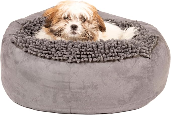 Dog Gone Smart Dirty Dog Round Donut Dog Bed – Brown, 25 Inch
