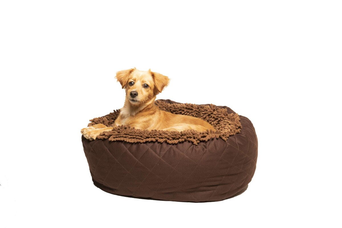 Dog Gone Smart Dirty Dog Round Donut Dog Bed – Brown, 25 Inch