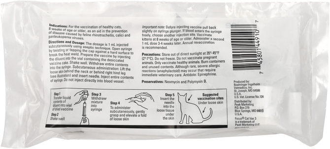 Focus Cat Vax 3 1ds w/Syringe — image 1