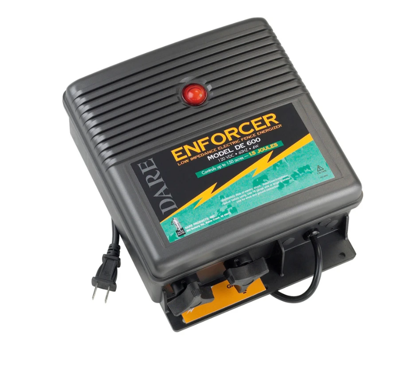 Dare Enforcer DE600 110V Electric Fence Energizer – 150 Acre, 1.5 Joule Low-Impedance Fence Charger