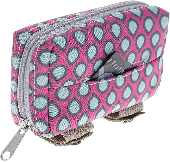 DOOG Walkie Pouch Luna, Pink with Blue Tear Drops, Neoprene Dog Waste Bag Dispenser