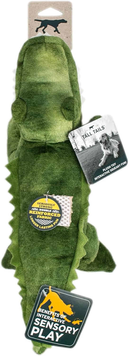 Tall Tails Plush Crunch Gator Dog Toy – 15 inch