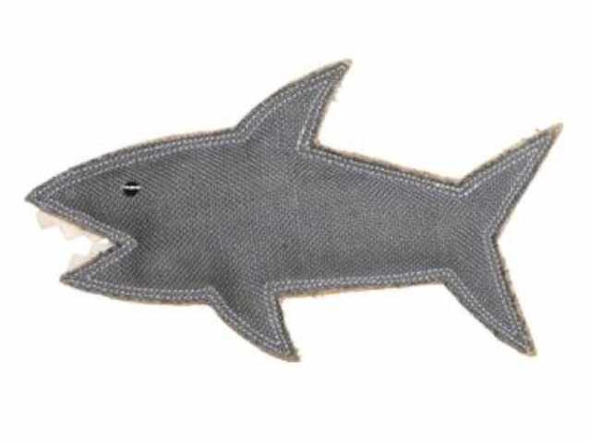 DOOG Outback Tails Shazza the Great White Shark Dog Toy – Sustainable Jute Squeaky Toy with Natural Vegetable Dye