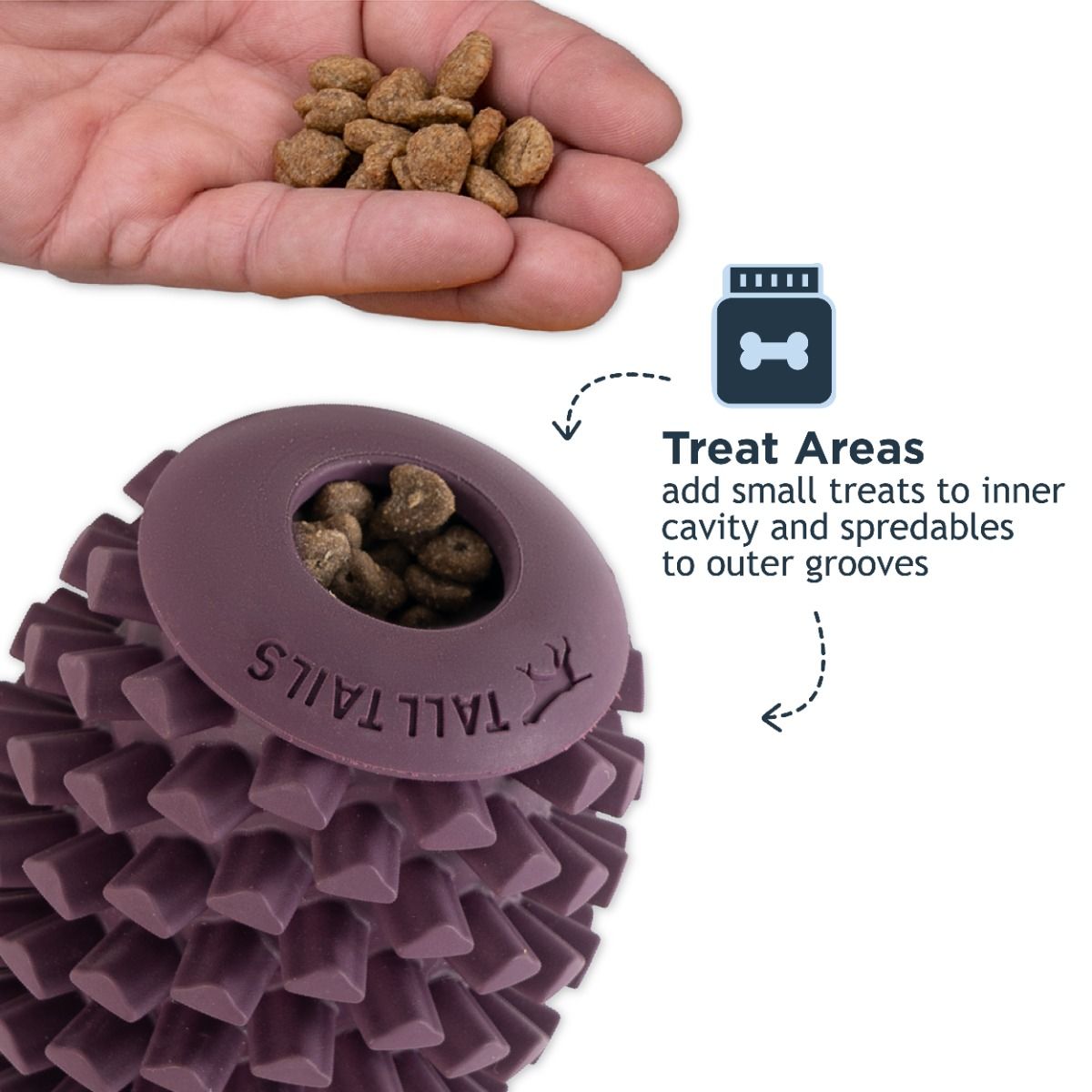 Tall Tails Natural Rubber Pinecone Reward Dog Toy – 4 Inch