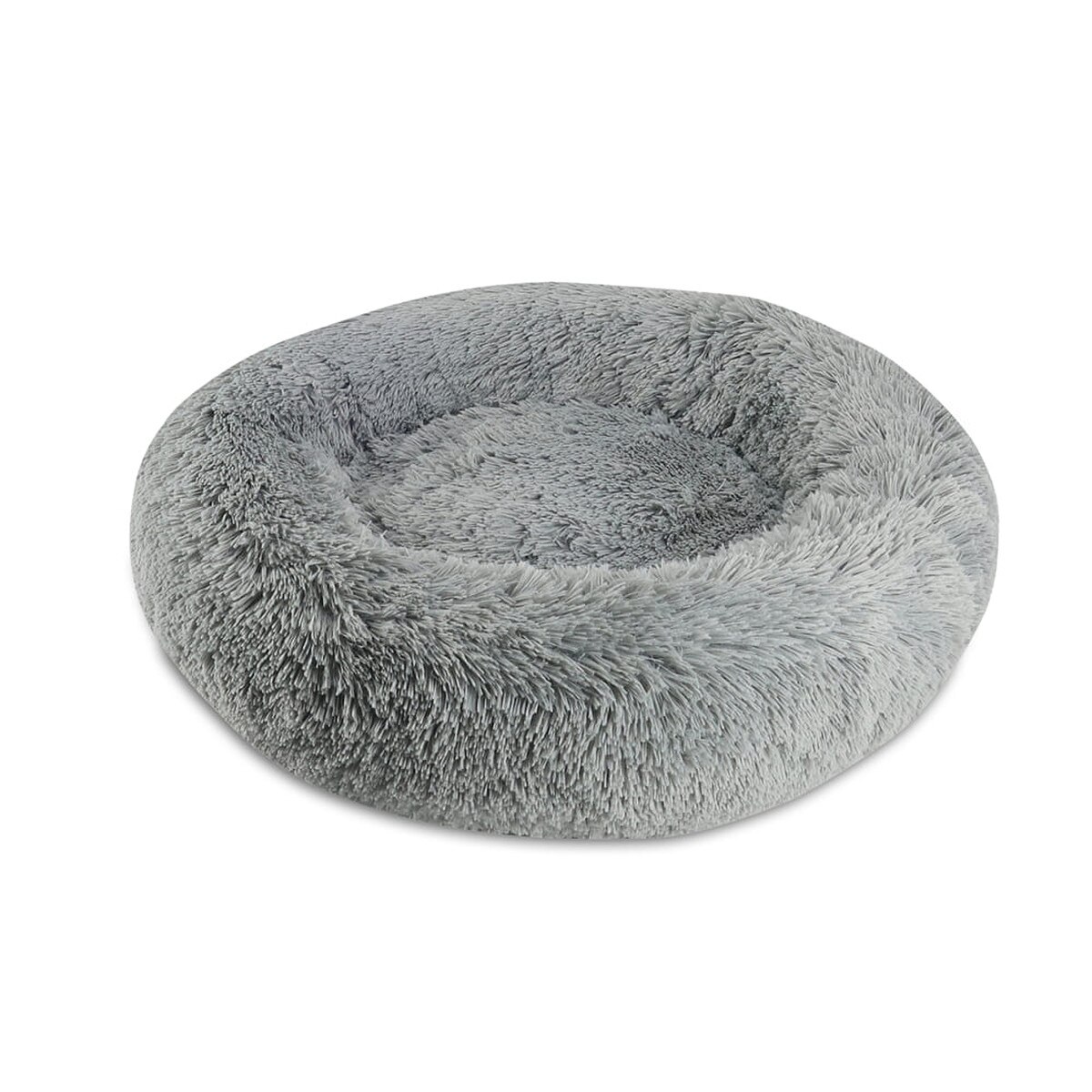 Arlee Pet Products Rover Rest Shaggy Donut Dog Bed – Charcoal, Calming Memory Foam Pet Bed, 26 x 26 in