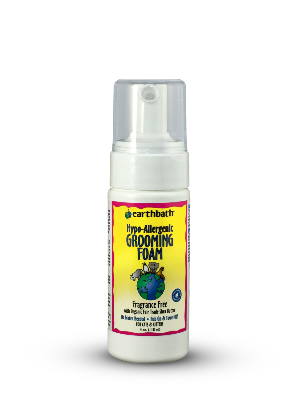 Cat Waterless Grooming Foam 4oz Pump