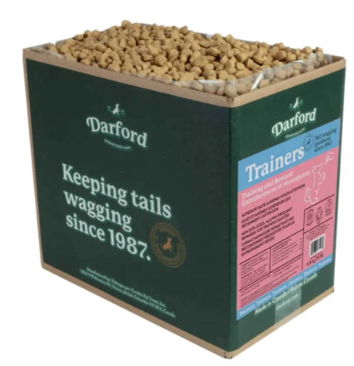 Darford Classic Chip Cookie Dog Treats with Carob Chips – 14 lb Bulk Box, Wheat-Free Oven-Baked Dog Biscuits