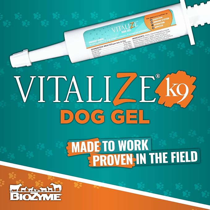 BioZyme Vitalize Dog Gel 15 mL – Prebiotic Digestive, Immune, Appetite & Hydration Support for Dogs