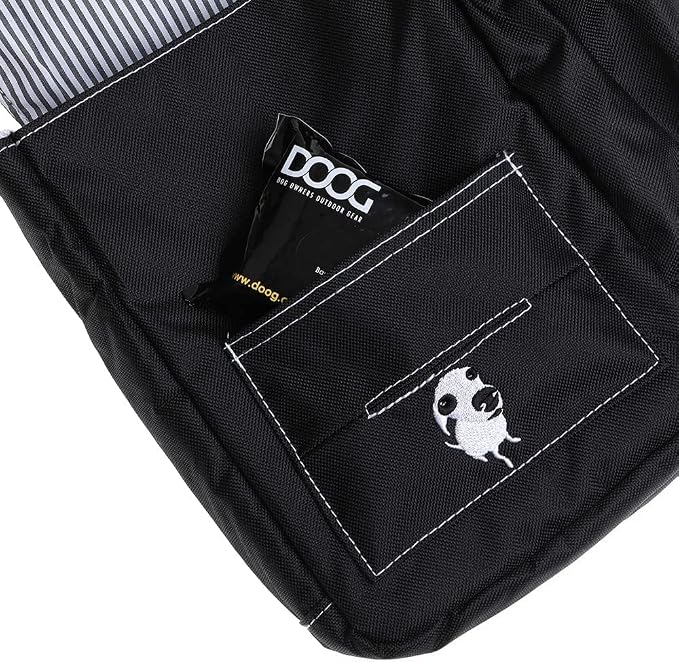 DOOG Walkie Shoulder Bag, Black, Dog Walking Crossbody Bag with Phone Pocket & Waste Bag Dispenser