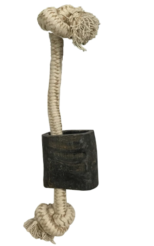 QT Dog Mossy Oak Water Buffalo Horn & Tug Dog Chew, 24 Inch – Natural Cotton Rope Toy — image 2