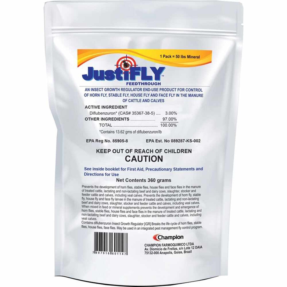 JustiFLY® Feedthrough – Broad-Spectrum Fly Control for Cattle
