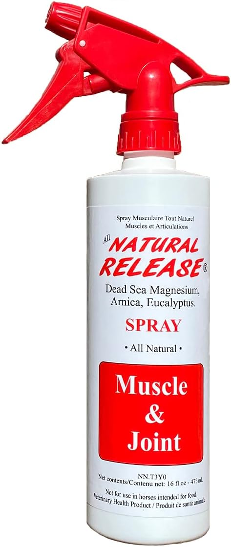 Four Oaks Natural Release Muscle & Joint Spray for Horses – Magnesium, Arnica & Eucalyptus, 16 oz