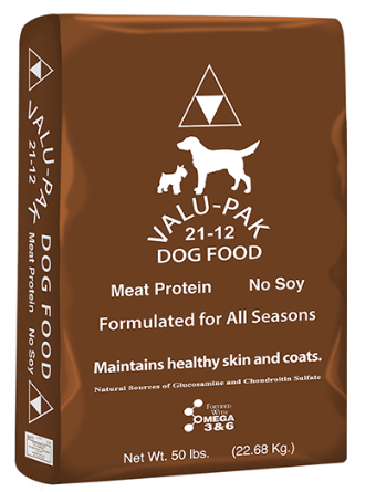 Valu-Pak 21/12 Dry Dog Food – 21% Protein, 12% Fat, Omega 3 & 6 with Glucosamine & Chondroitin, 50 lb Bag