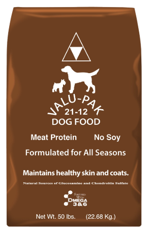 Valu-Pak 21/12 Dry Dog Food – 21% Protein, 12% Fat, Omega 3 & 6 with Glucosamine & Chondroitin, 50 lb Bag